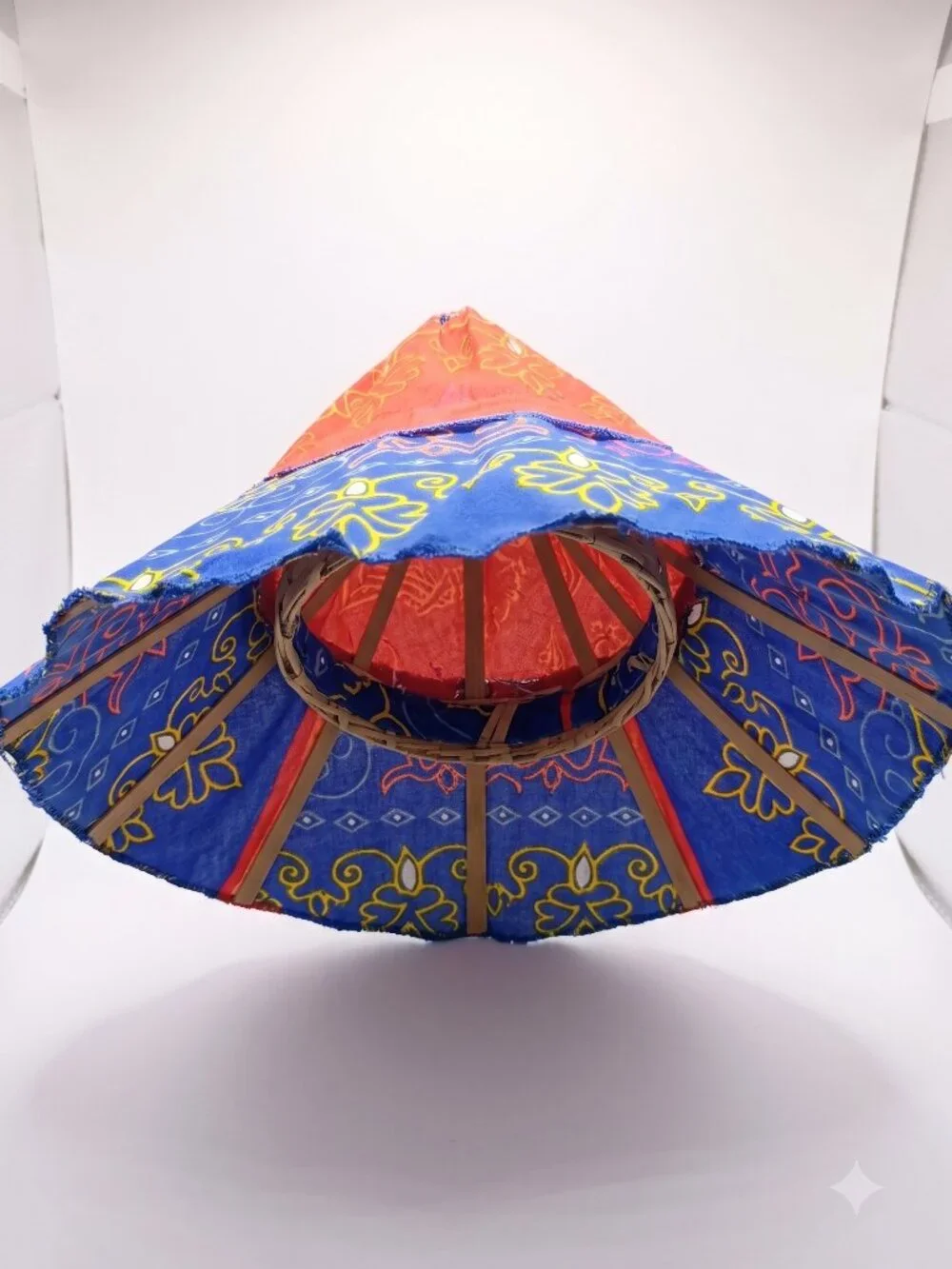 Folding Fan Hat, Filipino Style, Floral Designs